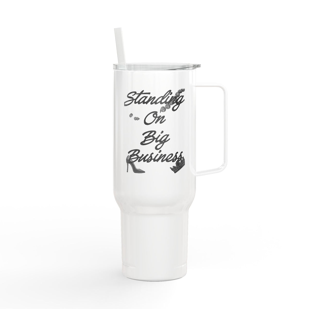 40oz Engraved Tumbler with Lid — Afro Silhouette Design, Insulated Travel Cup