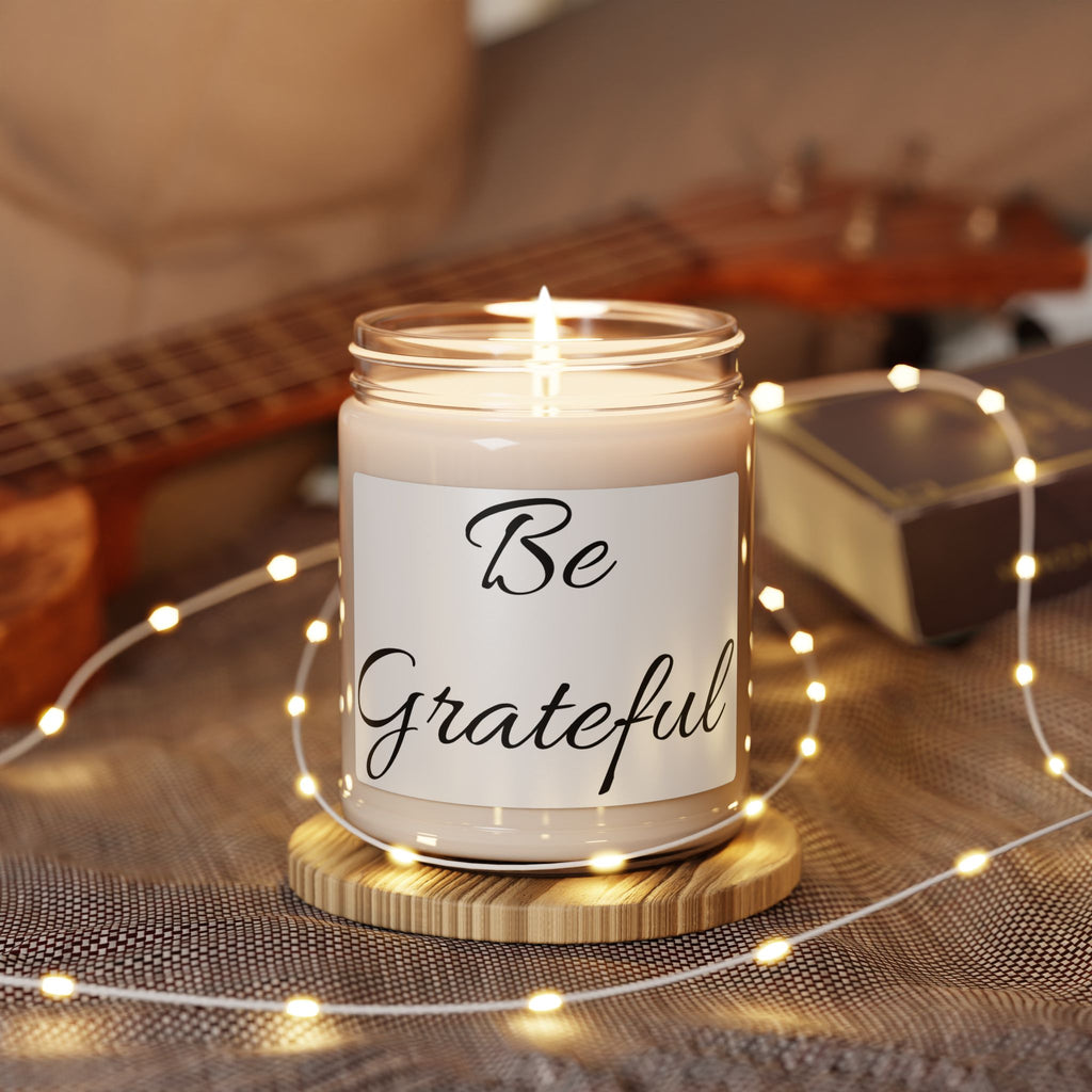 Be Grateful Soy Candle – 9oz Scented Jar, Inspirational Gift for Gratitude & Relaxation