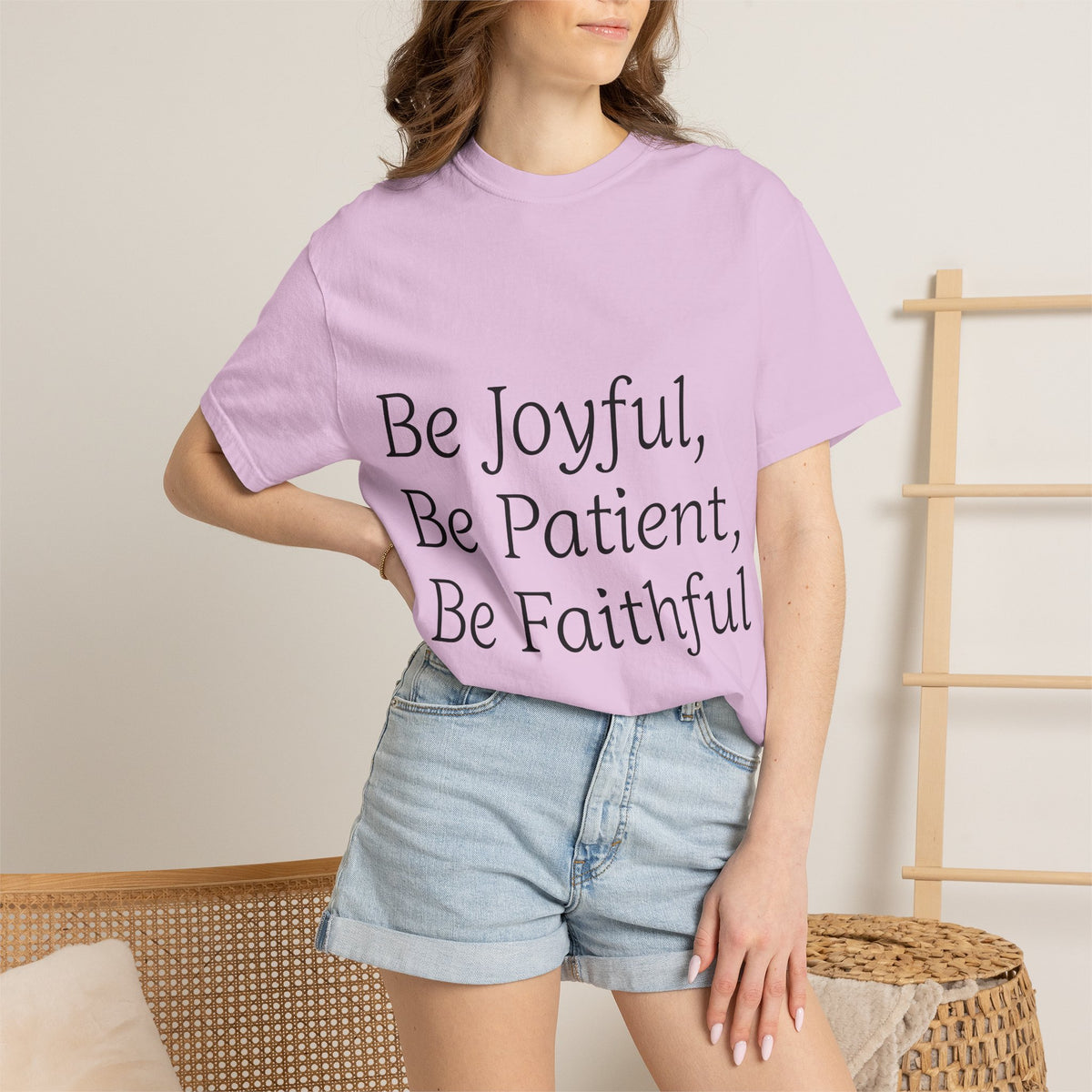 Be Joyful, Be Patient, Be Faithful T-Shirt — Inspirational Christian Tee