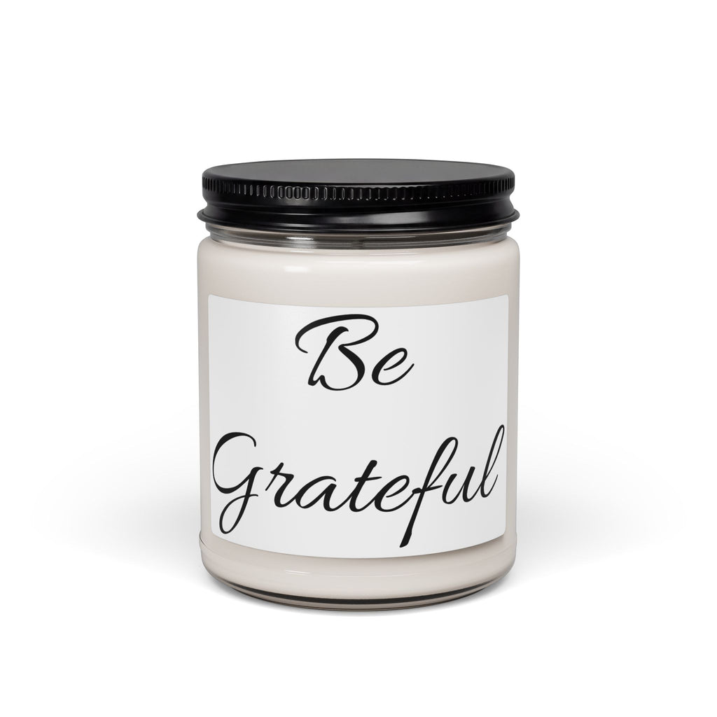 Be Grateful Soy Candle – 9oz Scented Jar, Inspirational Gift for Gratitude & Relaxation