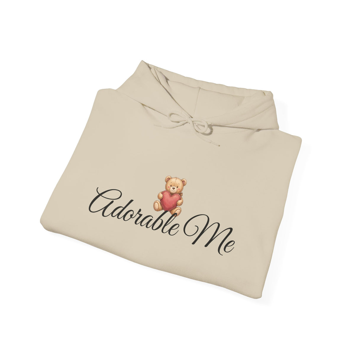 Adorable Me Teddy Bear Hoodie – Cute Script Graphic Pullover