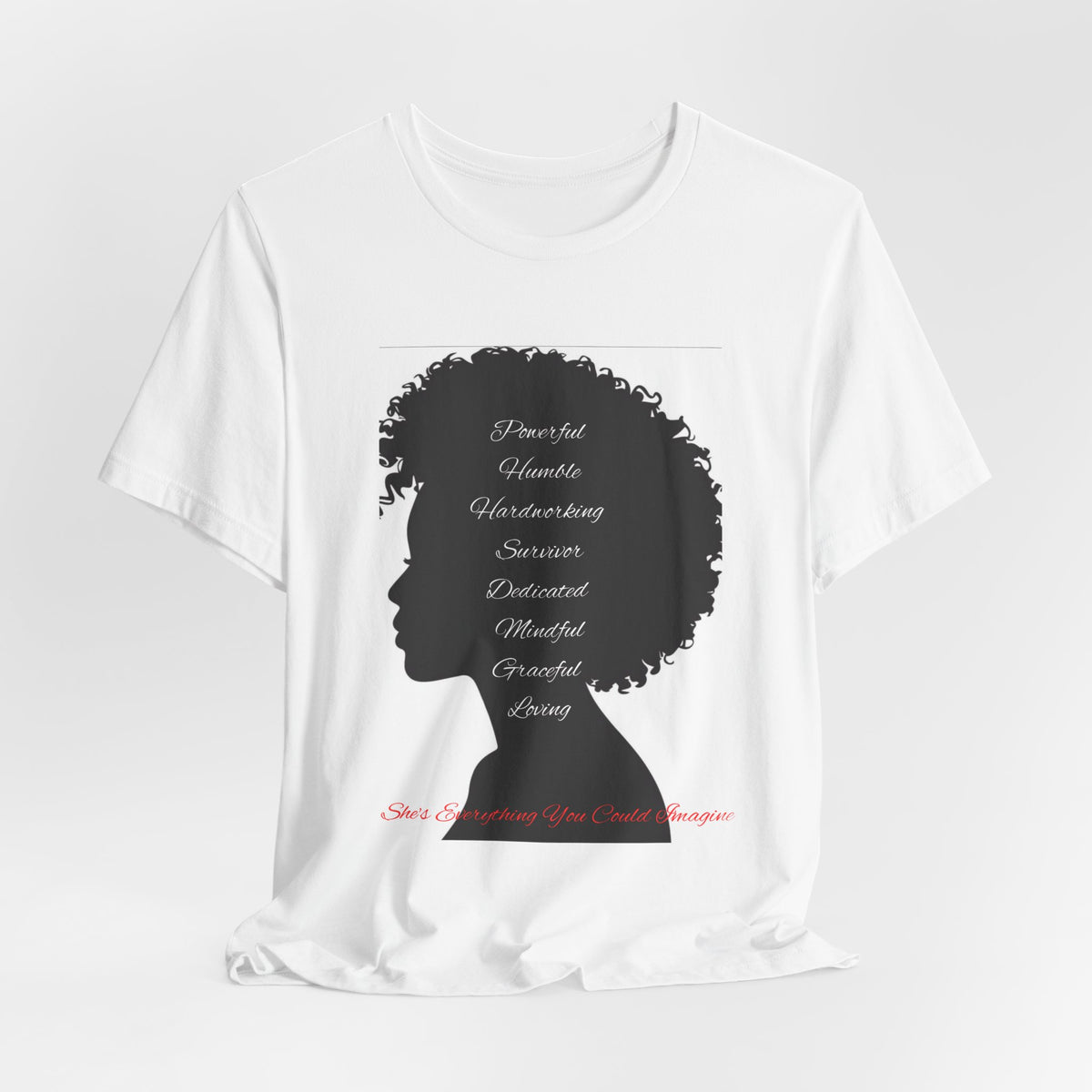 Afro Silhouette Inspirational Tee — "Strong, Humble, Understanding…"