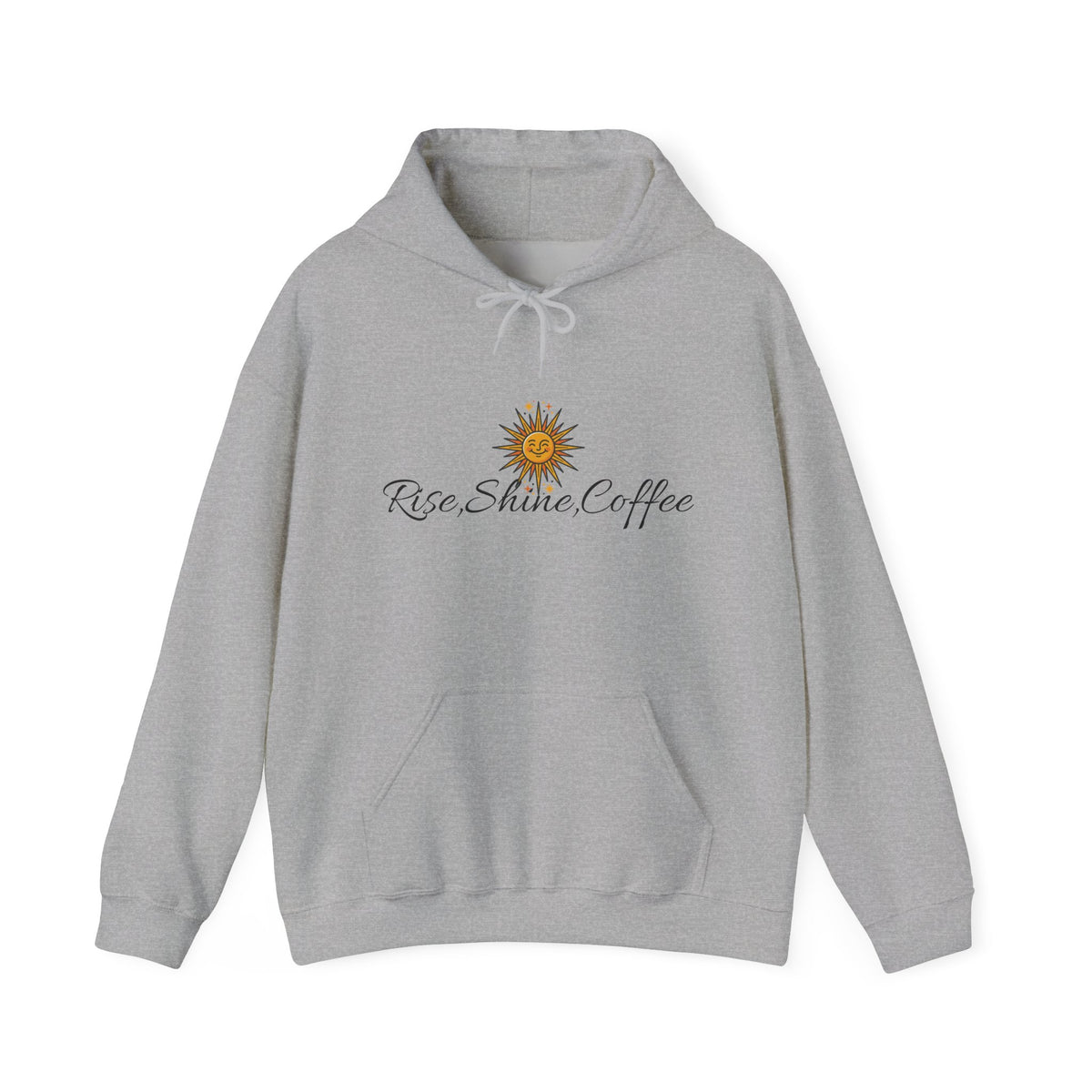 Coffee Hoodie — "Rise. Shine. Coffee." Sunflower Morning Sweatshirt