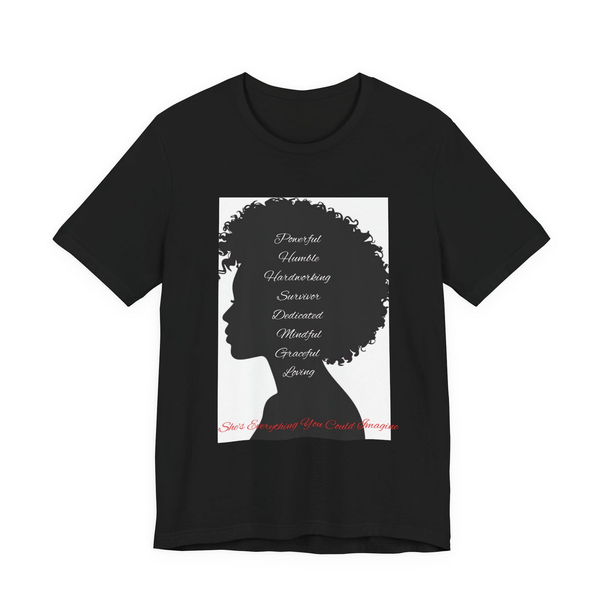 Afro Silhouette Inspirational Tee — "Strong, Humble, Understanding…"