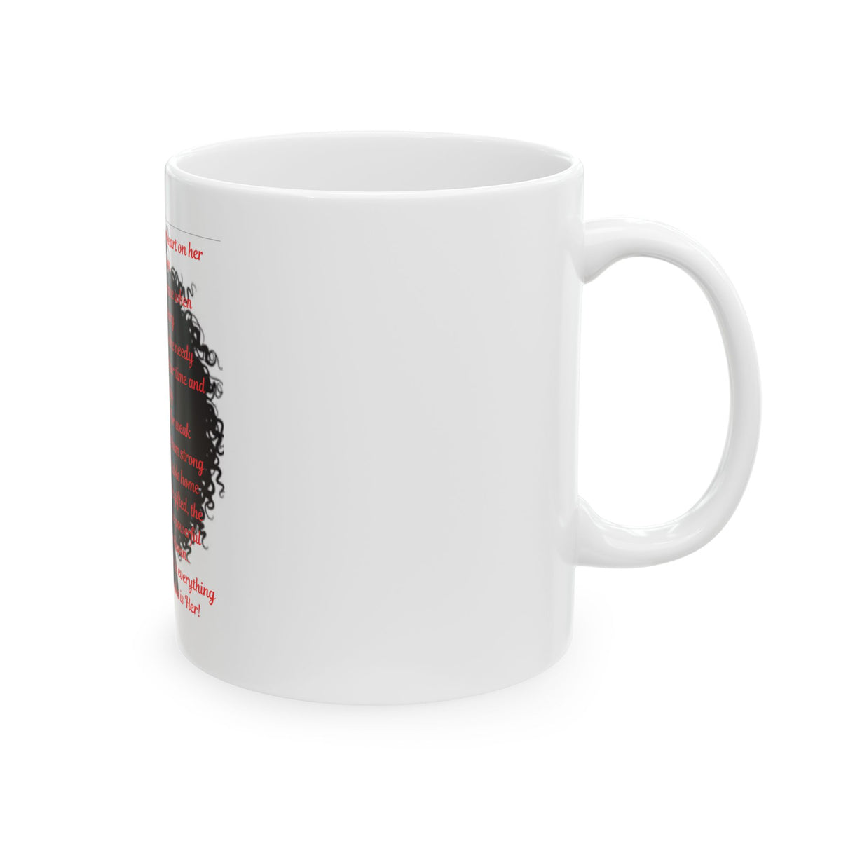 Black Woman Silhouette Ceramic Mug — Inspirational Poem Coffee Cup (11oz/15oz)