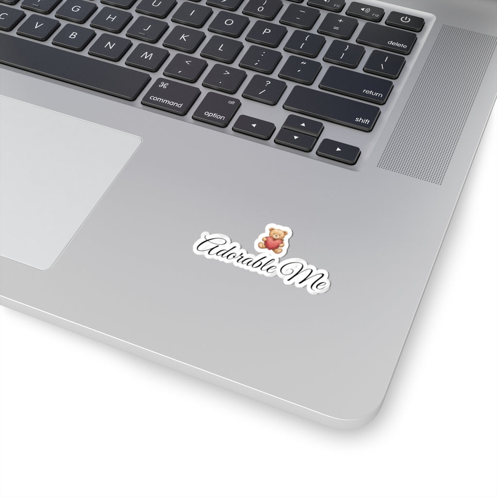 Adorable Me Teddy Heart Vinyl Sticker — Cute Script Laptop Decal