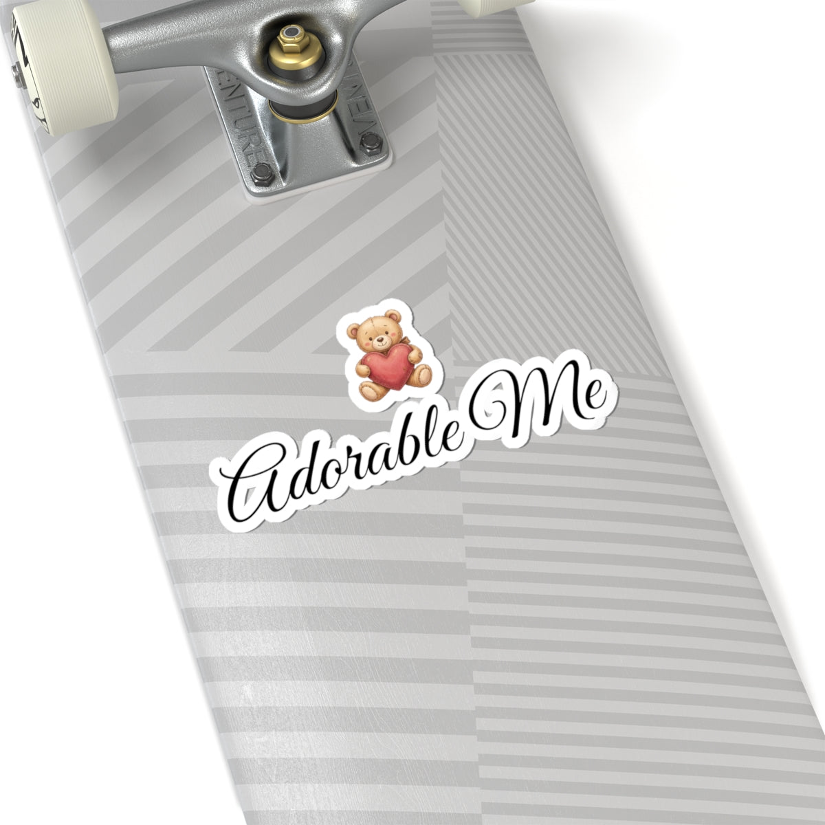 Adorable Me Teddy Heart Vinyl Sticker — Cute Script Laptop Decal
