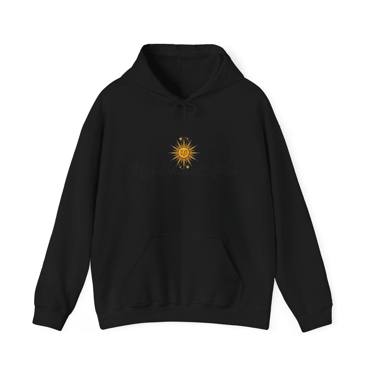Coffee Hoodie — "Rise. Shine. Coffee." Sunflower Morning Sweatshirt