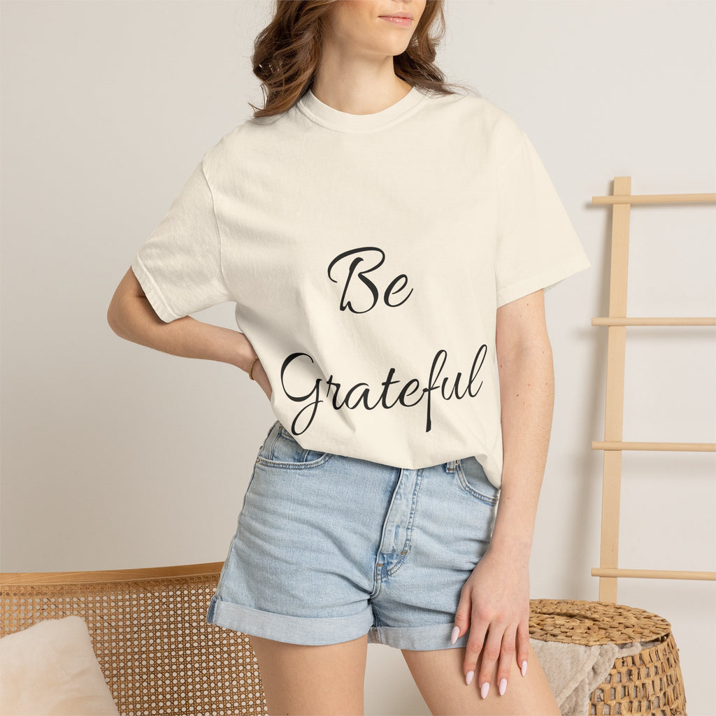 Be Grateful T-Shirt — Inspirational Script Tee for Thanksgiving & Everyday Gratitude