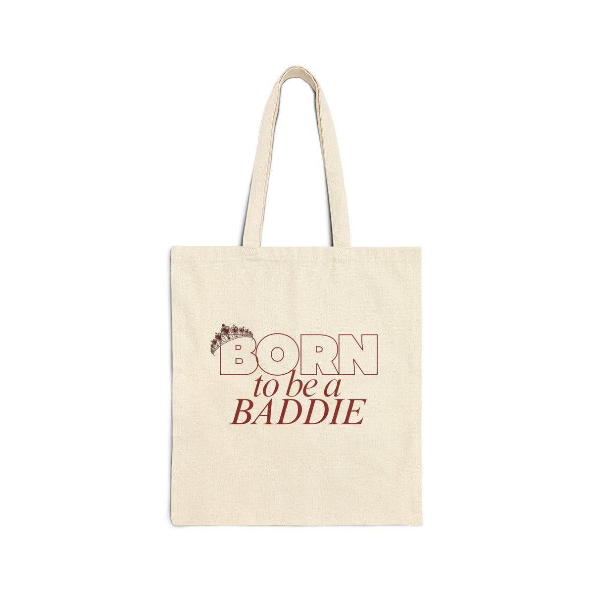 Born to Be a Baddie Canvas Tote – Trendy Feminine Reusable Bag
