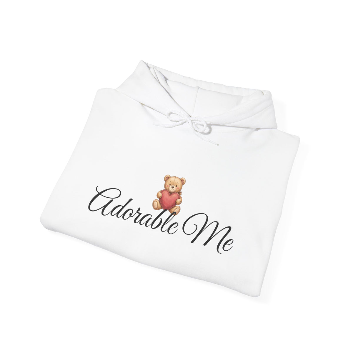 Adorable Me Teddy Bear Hoodie – Cute Script Graphic Pullover
